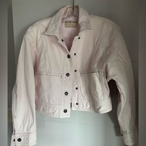 Free people pink denim jacket